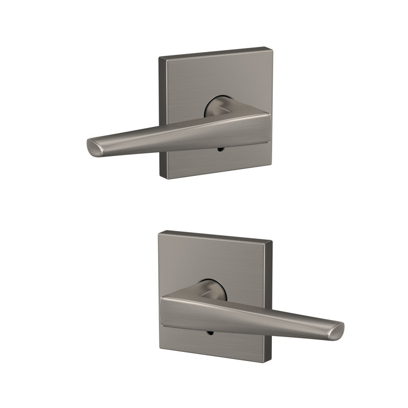 Levier sans rotation Eller avec garniture Collins, Nickel satiné