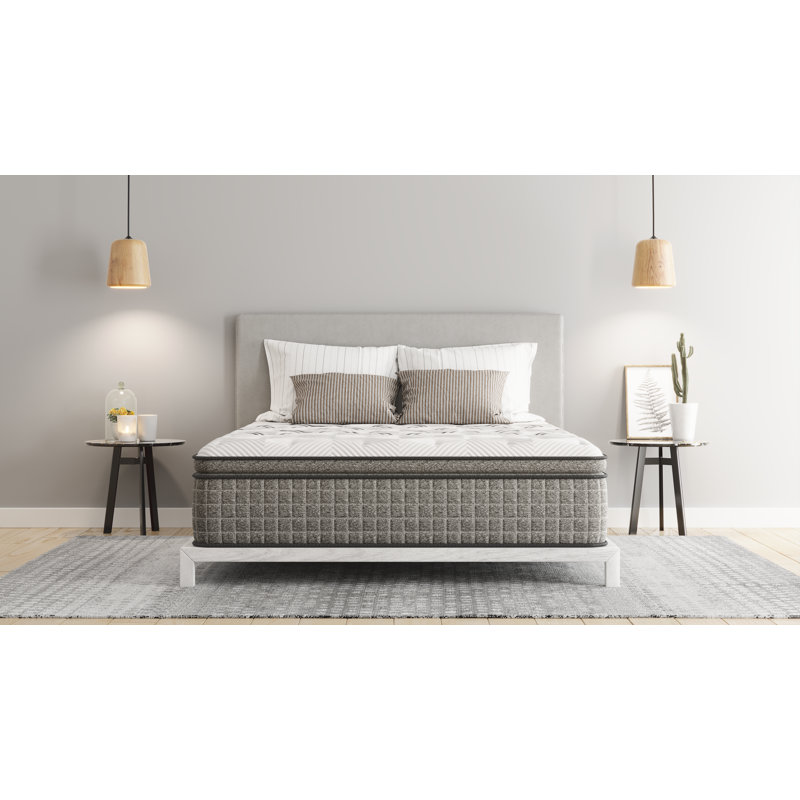 Matelas hybride à plateau-coussin moyen 12 po Cabana, Très grand californien
