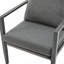 Méridienne grise en aluminium avec accents élégants en corde et coussins confortables, parfaite pour les espaces intérieurs et extérieurs modernes