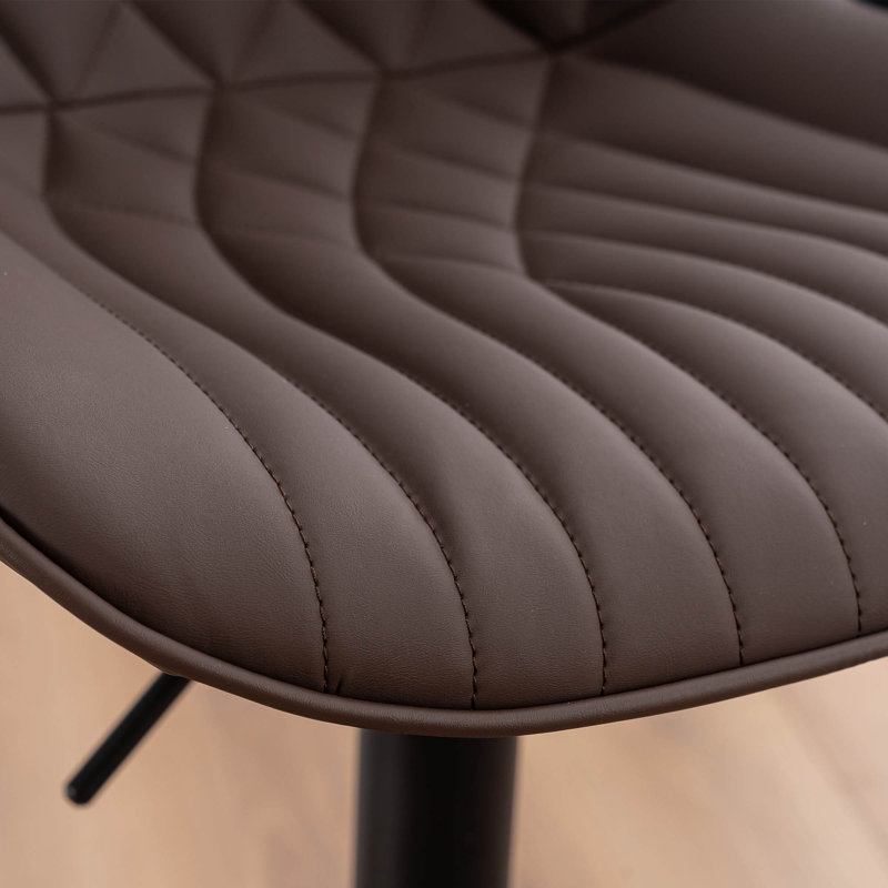 Swivel Bar Stools Modern Leather Upholstered Counter Stools for Kitchen Island, Adjustable Height Stools with Footrest for Home Bar