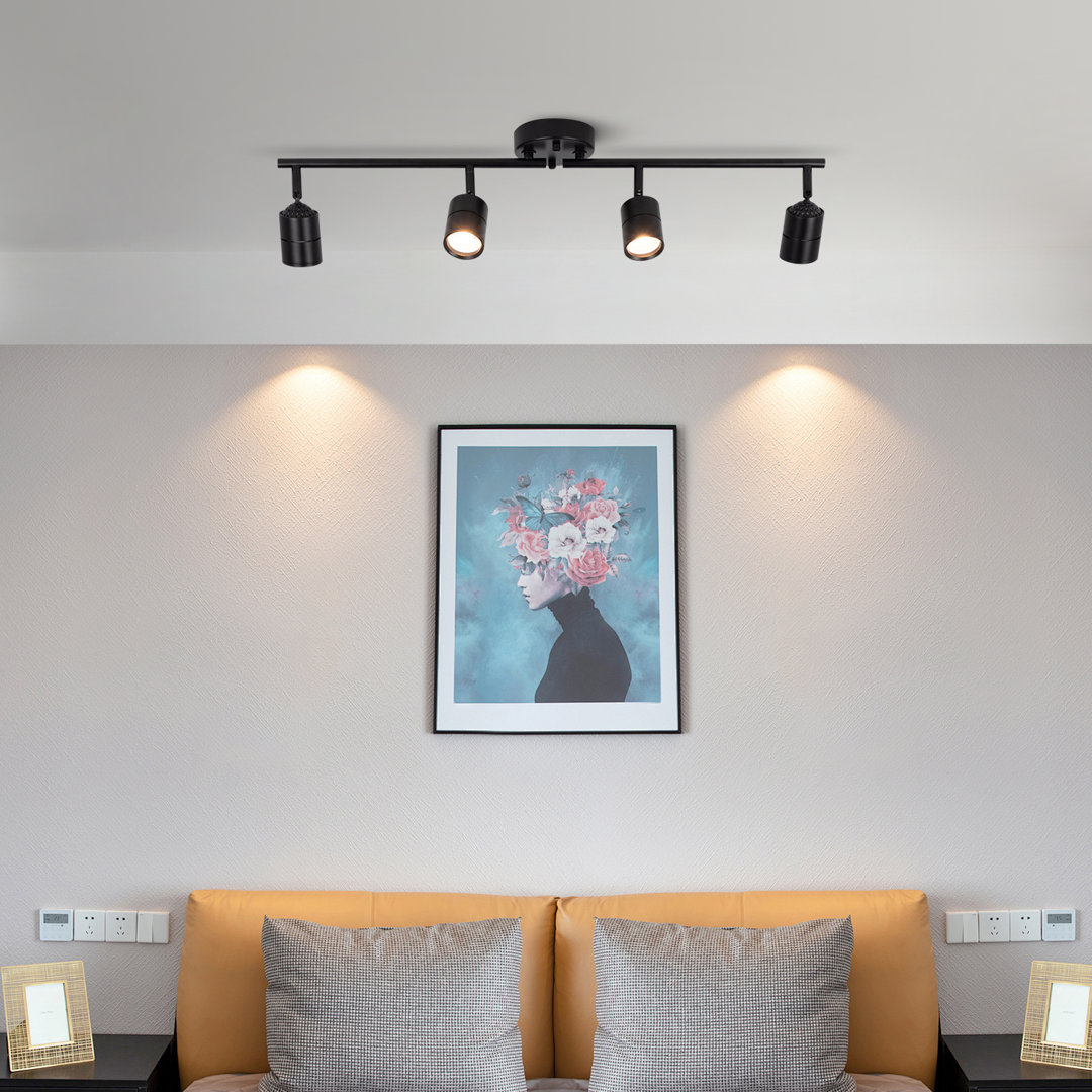 33.22'' 4 -Light Linear Track Kit Bulb Replaceable LED Ceiling Spotlight with 4 8W GU10 Bulbs 3000K wohoda