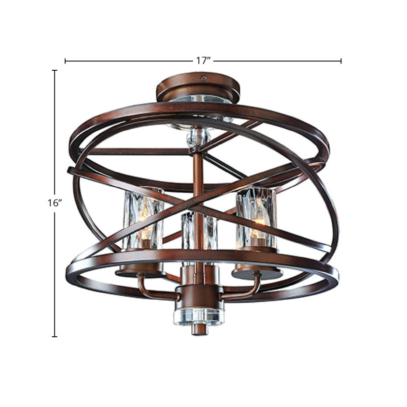 Eternity 3 LT Etruscan Bronze Semi-Flush Mount Kalco
