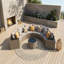 Canapé modulaire demi-lune pour l'extérieur