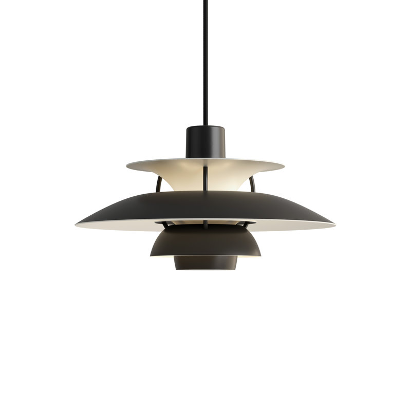 PH 5 1 - Light Pendant, Monochrome Black, 6.4" H x 11.8" W x 11.8" D