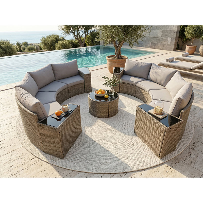 Canapé modulaire demi-lune pour l'extérieur