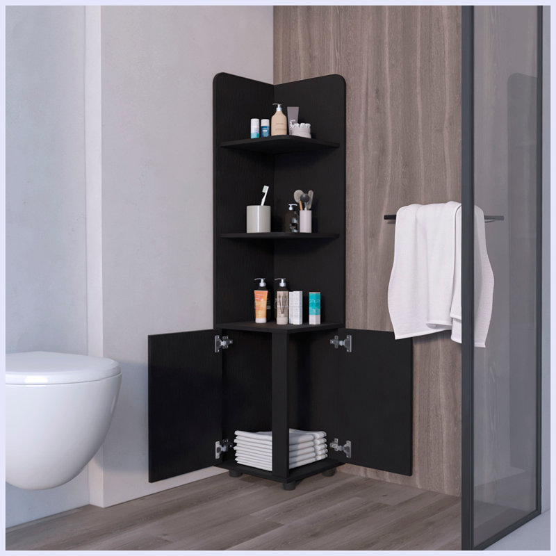 Armoire moderne à 2 portes avec 3 tablettes d'angle