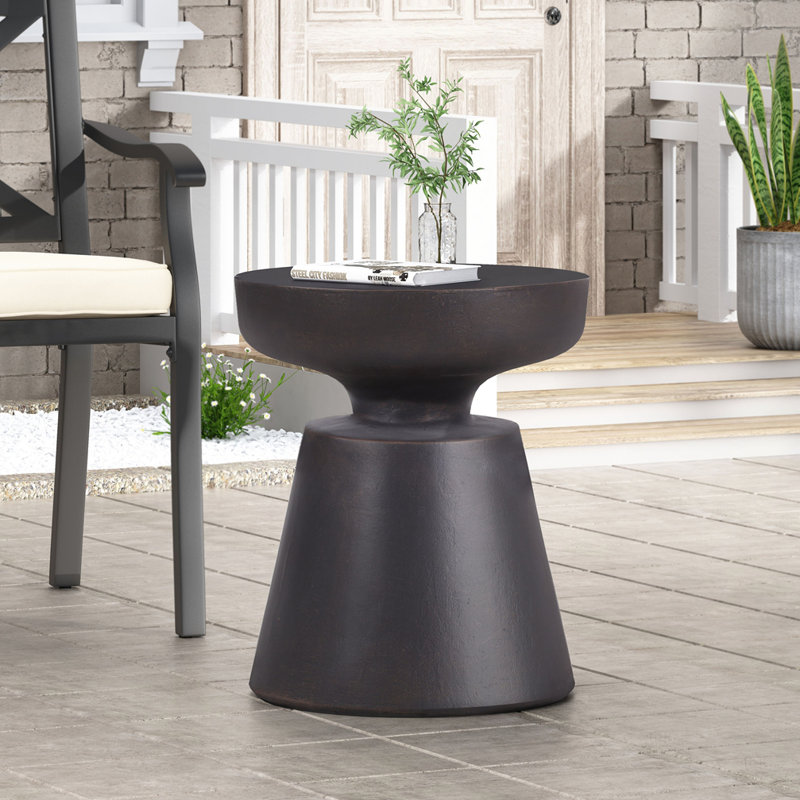 Table d'appoint d'extérieur en béton, Copper