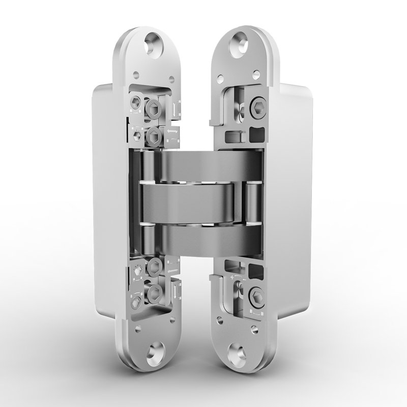 Chrome 3D Adjustable Heavy-Duty Concealed Door Hinge
