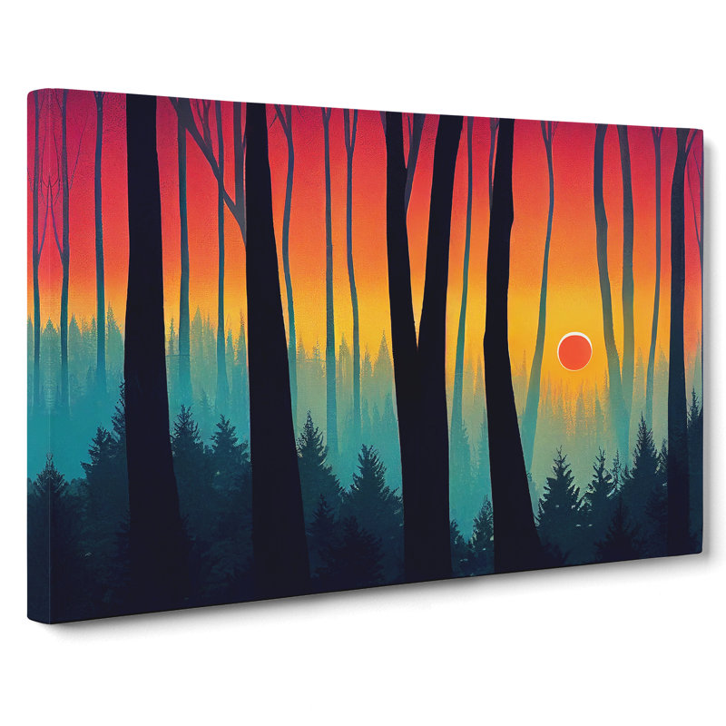 Bold Summer Forest Sunset Vol.3 - Wrapped Canvas, 40cm H x 60cm W x 3cm D