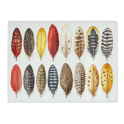 Feathers Vol.2  Glass Chopping Board