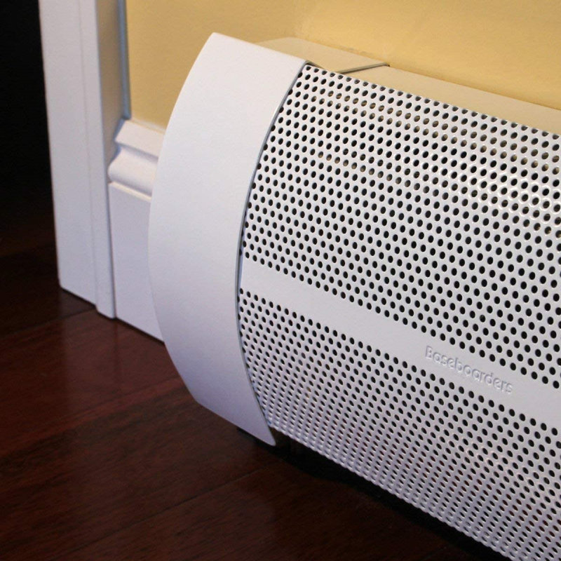 Baseboarders Elliptus Series Steel Easy Slip-On Baseboard Heater Cover Left Side Open End Cap