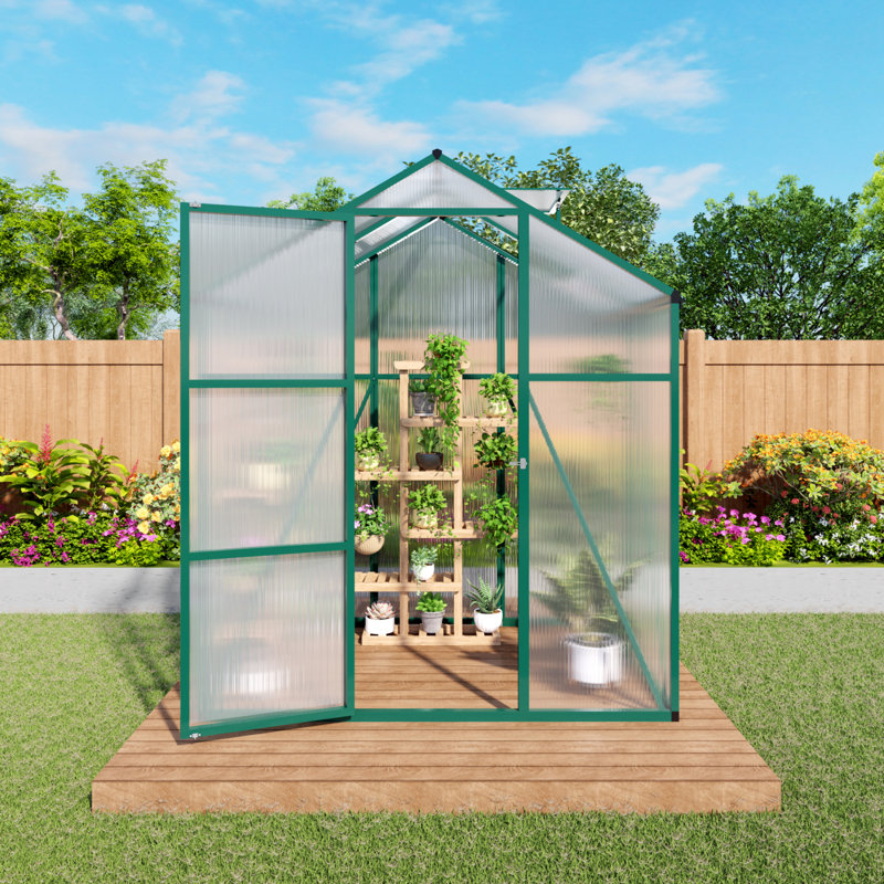 Base surélevée en polycarbonate à effet de serre 6 x 4 pi nouvellement commercialisée