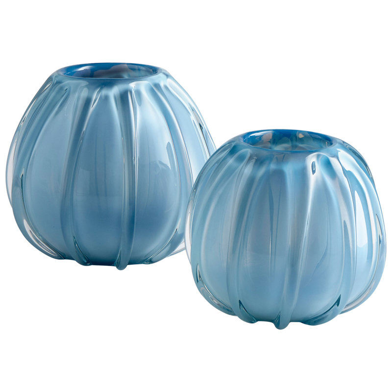 Artic Glass Table Vase, 8.75" H x 10.75" W x 10.75" D
