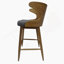 Ensemble de 2 tabourets de bar Mid-Century modernes, gris anthracite et naturel