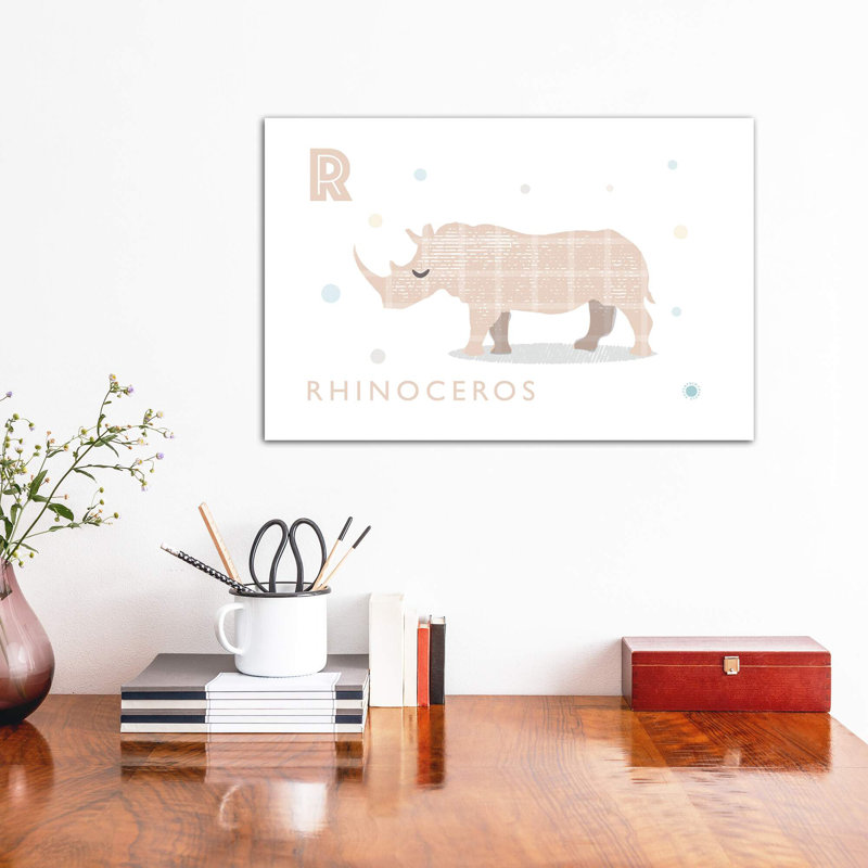 Rhino - imprimé, Toile tendue, Pas de tapis, H 26 po x l 40 po x 1,5 po