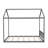 Queen Size Natural Wood House Bed With Custom Headboard Decoration, Gray Finish-731405663