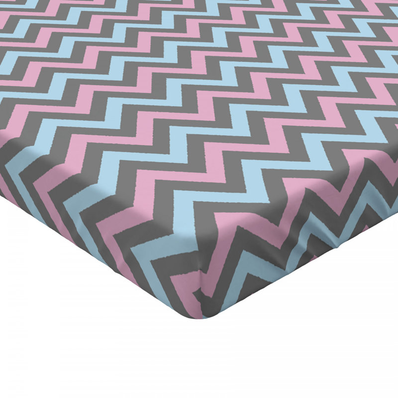 Microfiber Chevron Fitted Sheet, Twin Fitted Sheet
