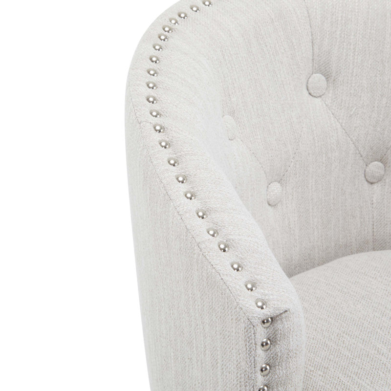 Swivel Upholstered Counter Stool with Solid Wood Frame, Natural