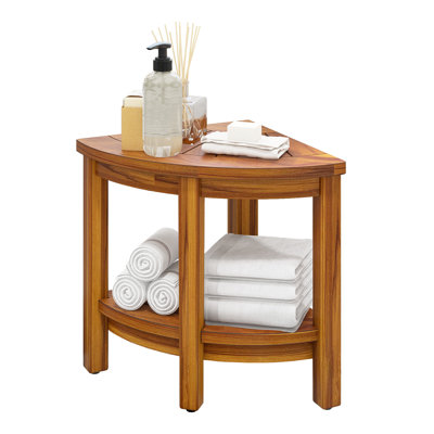 Balconera 18" Wood Shower Bench with Non-Slip Feet