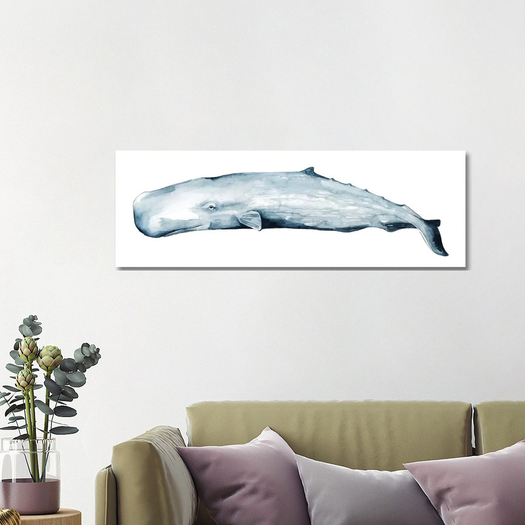 Whale Portrait II by Grace Popp - Wrapped Canvas Panoramic Painting