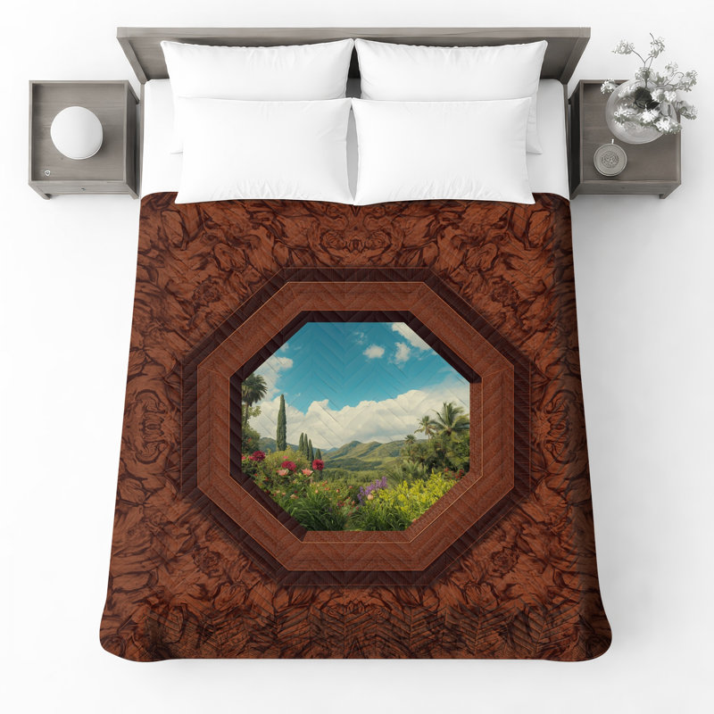 Couvre-lit matelassé octogonal pour fenêtre de toutes tailles, King