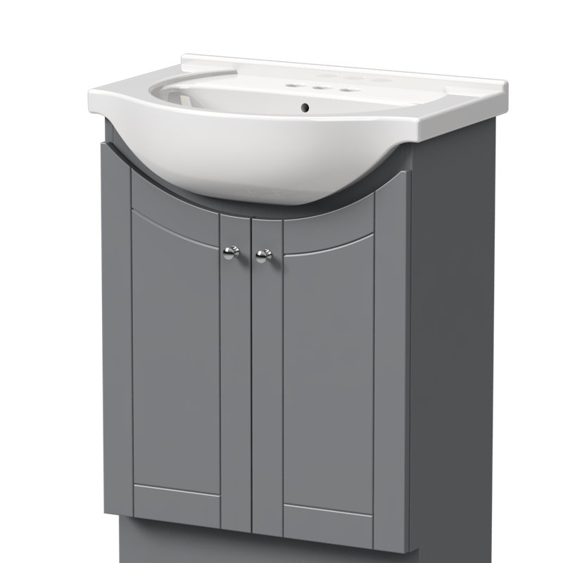 Ensemble de meuble-lavabo simple 24 po MagickWoods Buchholz (économiseur d'espace), Gris
