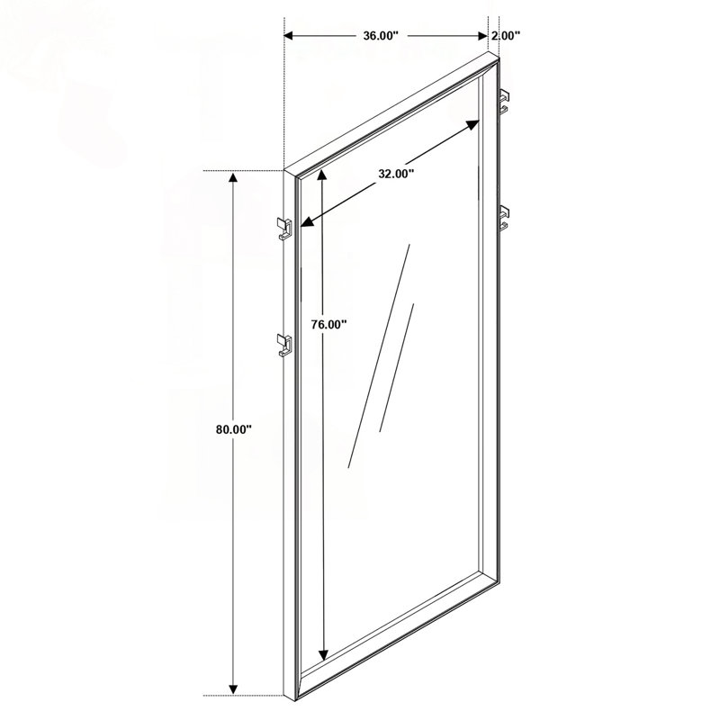Miroir de plancher pleine grandeur en grain de poivre fumé