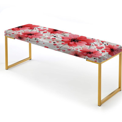 Moylan - Floral Upholstered Gold Bench