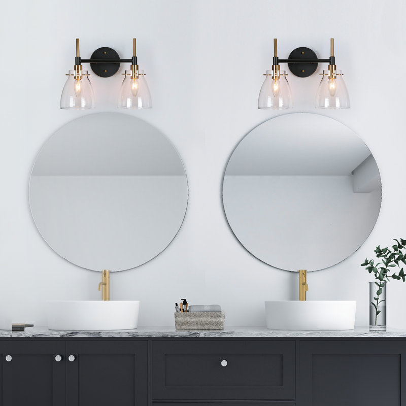 Daizjah 2 - Light Dimmable Vanity Light, Black/Brass