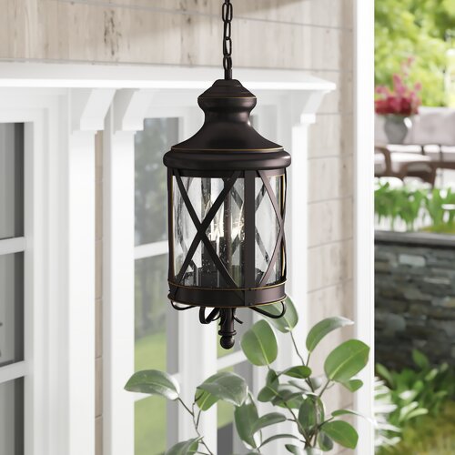 Charlton Home® 3 - Light Outdoor Hanging Lantern & Reviews | Wayfair