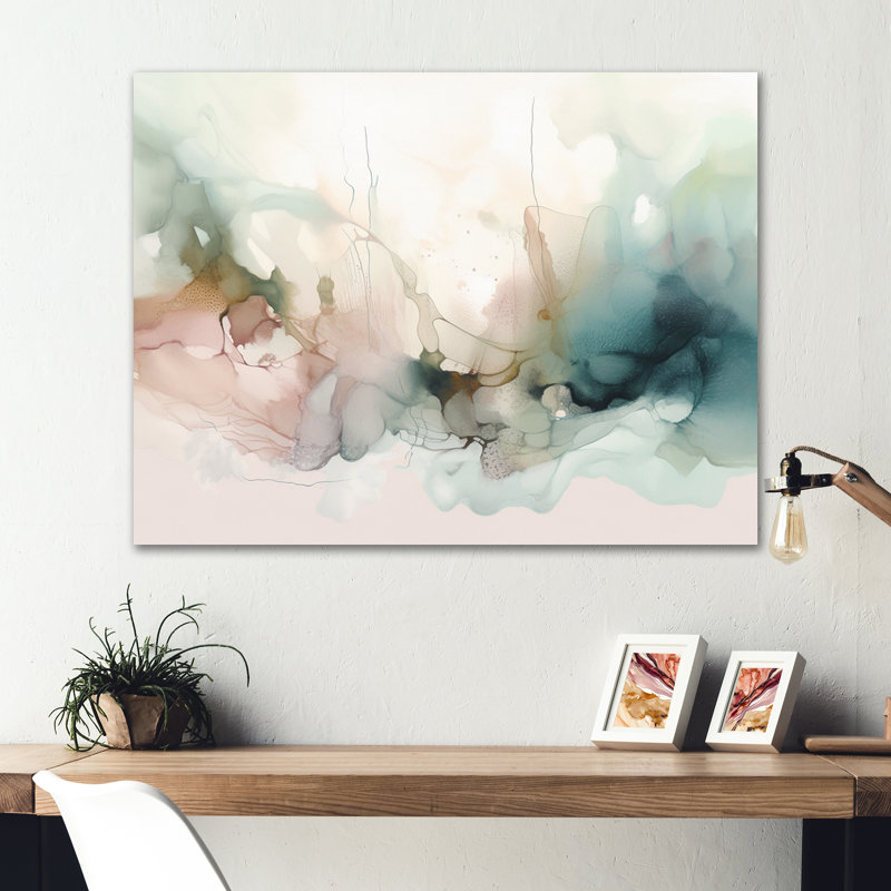 " Vibrant Paint Eruption I ", 12" H x 20" W x 1" D, Wrapped Canvas