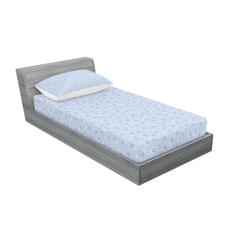 Microfiber Floral Sheet Set, Twin Sheet Set with Fitted Sheet