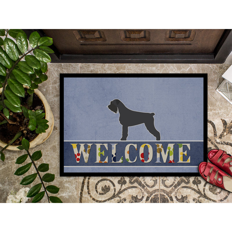 Tapis d’extérieur antidérapant intérieur/extérieur géant schnauzer, H 27 po x l 18 po