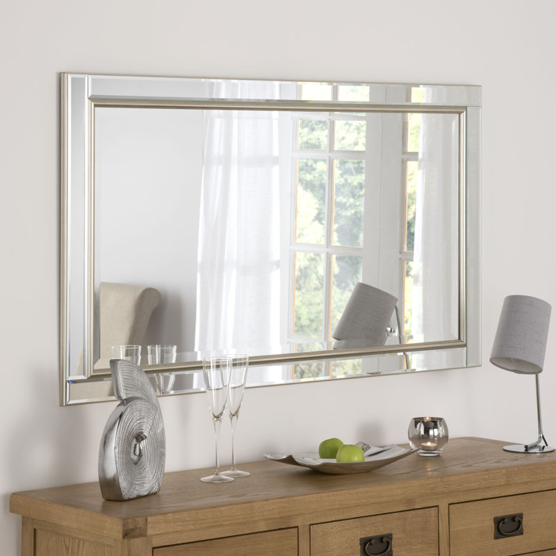 Abbate Venetian Bevelled  Accent Wall Mirror, 55cm H x 44.5cm W, Silver