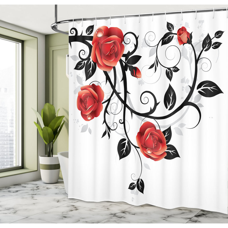 Shower Curtain with Hooks Included, 69" H x 105" W