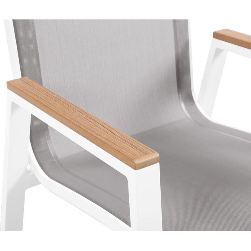 Fauteuil de patio empilable Lajoy, gris, Blanc, Brun
