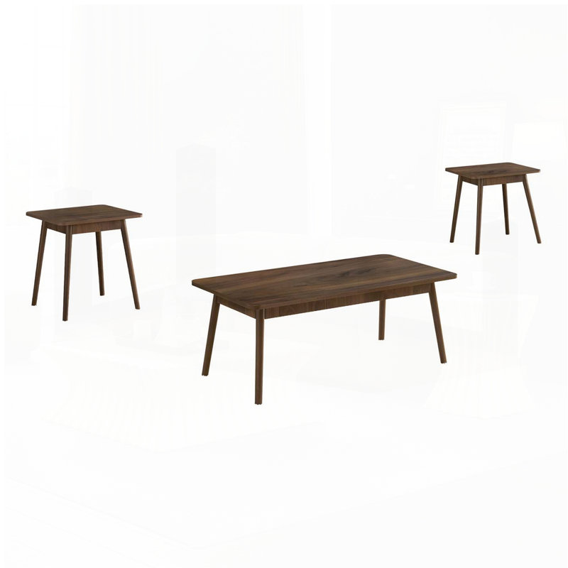 Ensemble de 3 tables basses Mid-Century en noyer, Brun