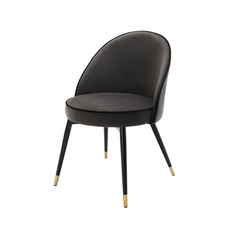 Upholstered Dining Chair, Dark Gray