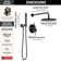 Modern Raincan Round Shower System, Rain Shower Head with Handheld Spray, Shower Faucet Set