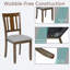 Upholstered Side Chair Set of 4 with Solid Rubber Wood Frame, Brown Finish, 17W x 20D x 36H in, for Dining Room and Kitchen
