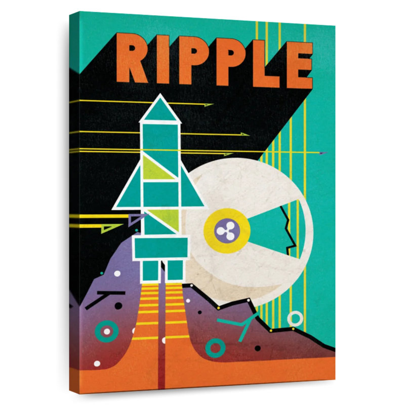 Tergel Cryptocurrency Ripple Poster, 51" H x 34" W