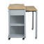 47" Rubber Wood Kitchen Island With Extendable Table, Storage Rack, Drawers, Cabinets & Built-In Power Outlet, Grey Blue-398403432