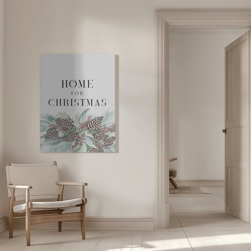 "Home for Christmas", art mural sur toile tendue, H 16 po x l 12 po