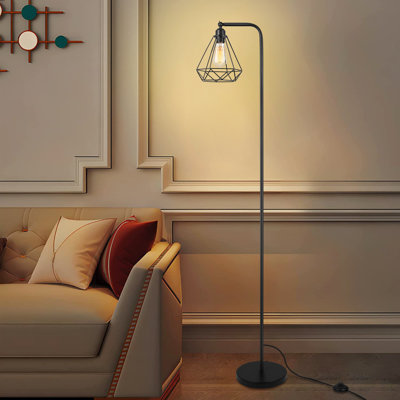 Cregan 162cm Black Swing Arm Floor Lamp