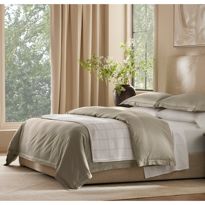 Signature Hemmed Duvet Set, Queen Duvet Cover + 2 Standard Shams, Oak