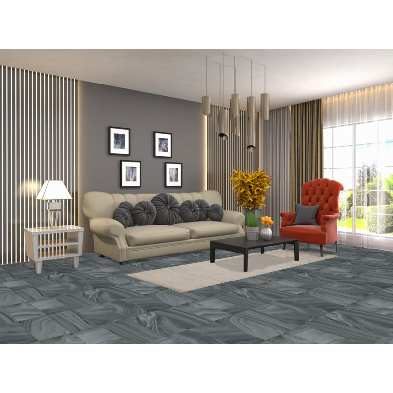 Tapis de couloir abstrait en laine fait à la main 3 x 8 po