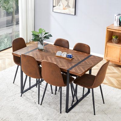 Wood Top Dining Set
