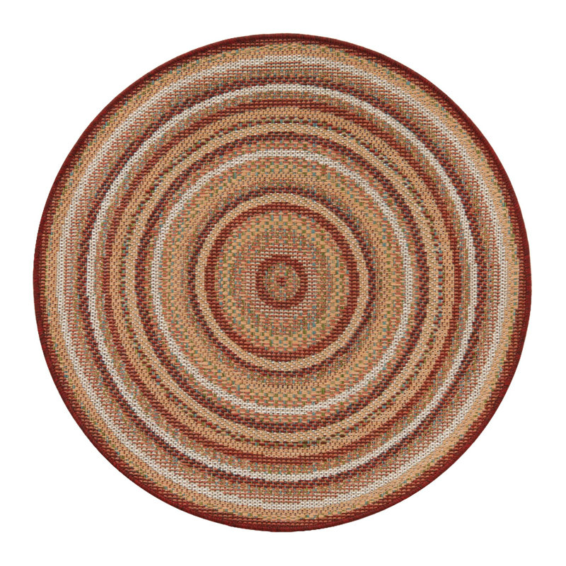 Xavi Flatweave Geometric Area Rug , Round 3'3"