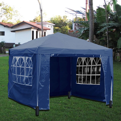 Pop up Gazebo 3m x 3m with Sides 2 Wind Bars 4 Weight Bags
