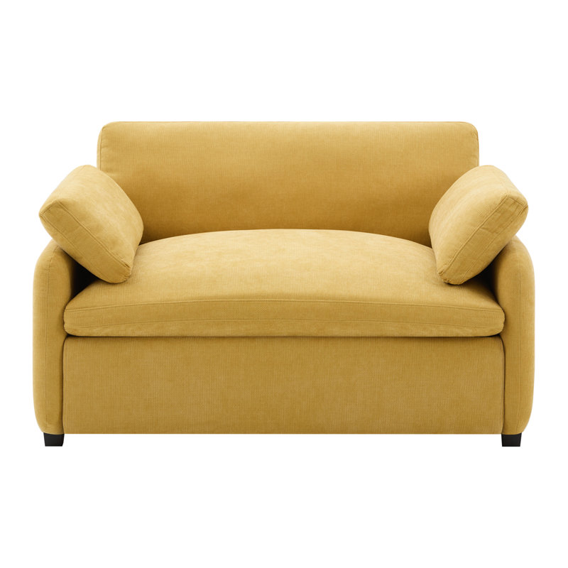 Très grand canapé-lit simple en chenille surdimensionné avec assise large et confort profond, conception moderne à blocs de couleurs pour le salon et la chambre à coucher